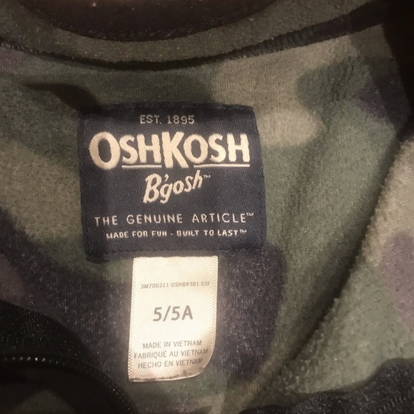 5/15$ OshKosh B'gosh Camouflage and Black Kids Pullover - Picture 2 of 2